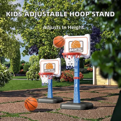 Plastic Sport Children Playing Game Can Lifted 106 cm Hoop Toy Basketball Stand for Ages 2-4 Years