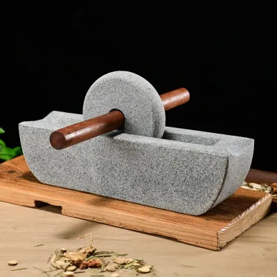 Stone Mill Dynasty Tea Mill Small Stone Mortar Pounding Mortar Rolling Mill Point Tea Matcha Tea Powder Tea Cakegrinding Machine