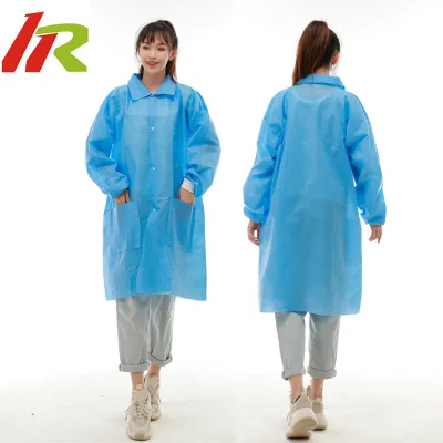 ;ab Coat Professional Disposable PE PP SMS Protective Waterproof Isolation Gowns Visiting Coat Lab Coat