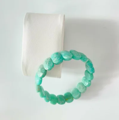 high quality factory wholesale custom turquoise color amazonite natural jade jade string bracelet