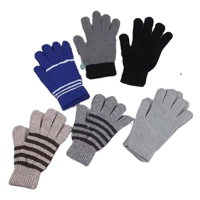 Linda Knitted Gloves for Winter Warmth Sun protection Acrylic Mixed Color Gloves for Children and Adults Woolen Gloves