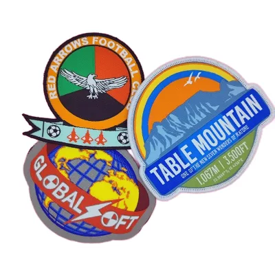 Factory Custom 3D Woven Patches Quality Glitter Fabric Iron-On Patches Football Team Logo Hat Clothing Decorations Wholesale