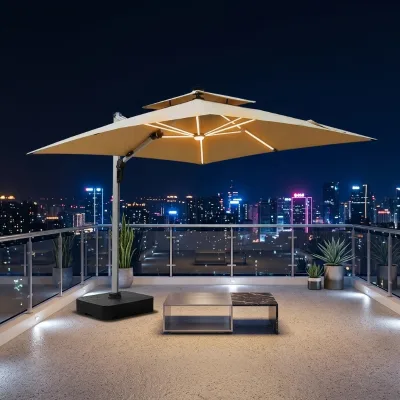 Modern Design Outdoor Umbrellas with Waterproof Bases Sun Shade for Patio and Beach for Outdoor Furniture Scenarios