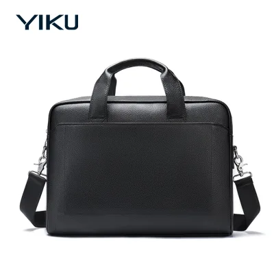 Custom Men Office Business Briefcase 15.6 Inch Leather Laptop Bag Genuine Leather Messenger Bag Men Leather Briefcase