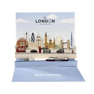 London Landmark 3D Pop up Greeting Card Premium Paper Carving Art Travel Souvenir Custom Laser Cut Pop up Paper Card