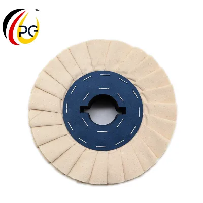 PG Regular Pleats Z Type Wheel Bia Cloth Buffing Core Plisse Cotton Buffing Wheel 250-400mm Diameter 10-25mm Thickness Durable