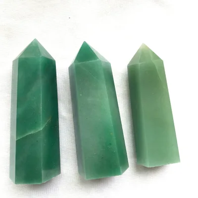 Wholesale Natural Polished Crystal Point Green Aventurine Tower Crystal Wand for Healing