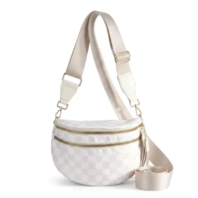 Spacious Checkered Crossbody Bag Bum Bag Handbags Wallets for Women Women Bag