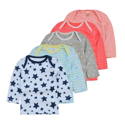 5 Pieces Packing 100% Cotton Printing Cute Colorful Pattern T Shirt for Baby Boys