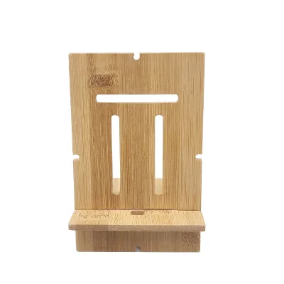 Logo Print High Quality Bamboo Mobile Phone Holder Custom Desktop Folding Cell Phone Stand