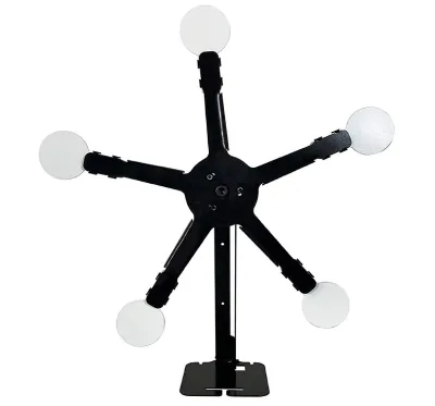 Resetting and Rotate Metal Shooting Target Stand with 5 Steel Plates