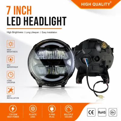 Plug and Play Full LED Round Headlight Assembly Replacement for SPI Motohop DAKE300