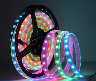 WS2812B 5V Individually Addressable 5050 RGBIC LED Strip 60LED/m IP65 Dimmable for Landscape Lighting
