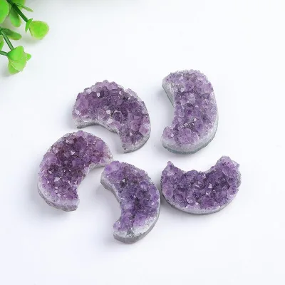 Wholesale natural amethyst clusters crescent amethyst pieces moon ornaments mineral specimens