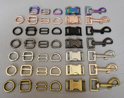 Metal Belt Straps Adjust Slider Side Release Buckle D Ring Pin Buckle Pet Dog Collar Harness for Other Garment Accessories