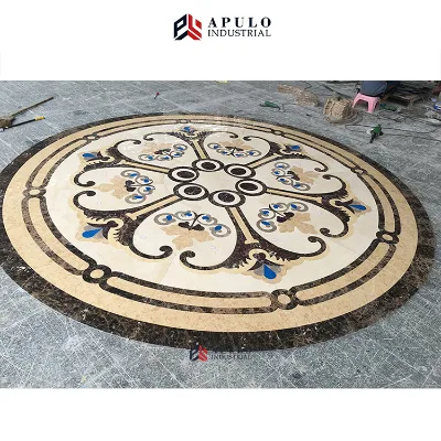 Custom Design Flower Pattern Design Waterjet Marble Slabs Floor Medallions Celling Water Jet Cutting and Flooring Inlays Marble