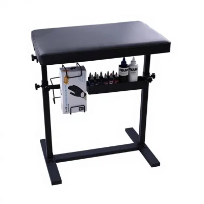 Professional Heavy-Duty Stainless Steel Frame Tattoo Arm Rest 66 98cm Adjustable Height Soft Anti-Slip Cushion Built-In Tray