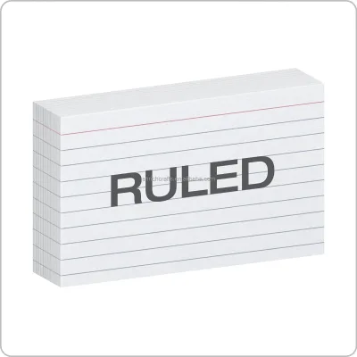 China Factory Sale Ruled Index Cards, 3" X 5", White 300 Sheets Classic White Cards