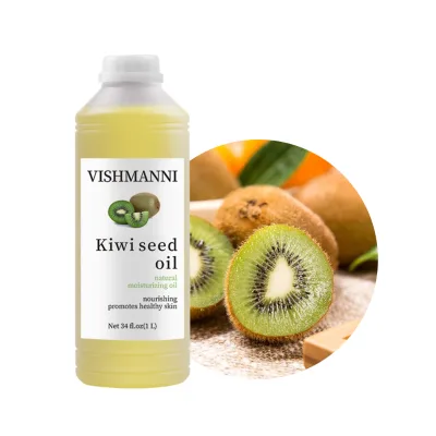 Vishmanni Bulk Wholesale 100% Pure Organic Kiwi Seed Oil 5KG Cold Pressed Carrier Oil MSDS Certified for Skin Care & Cosmetics