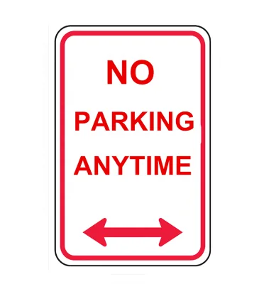 Alumetal NO PARKING ANYTIME Aluminum Metal Sign 0.25mm to 3mm Thickness with UV Digital Printing