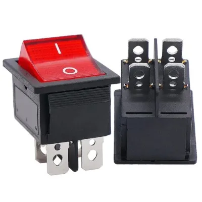 KCD4-201NC/KCD4-201Rocker Switches Red LED Light Socket 15A/16A/30A 250V/125V Silver Contact Switch Power Button Cap(CE/UL/CQC)