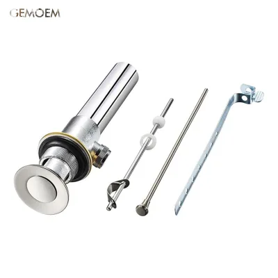 Modern Stainless Steel Bathroom Sink Vanity Pop-Up Drain Plug and Basin Drainer