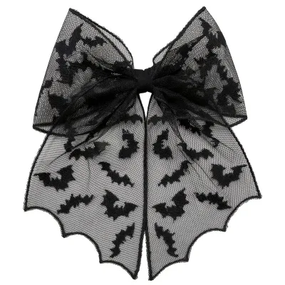 New Design Hot Selling European and American Fabric Baby Halloween Bow Hair Clip for Women and Girls 18cm