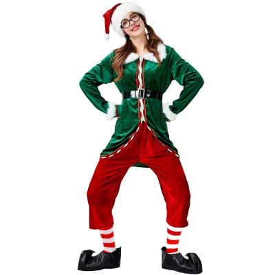 New Women Christmas Costume Adult Xmas Santa Claus Cosplay Fancy Dress Elf Outfit