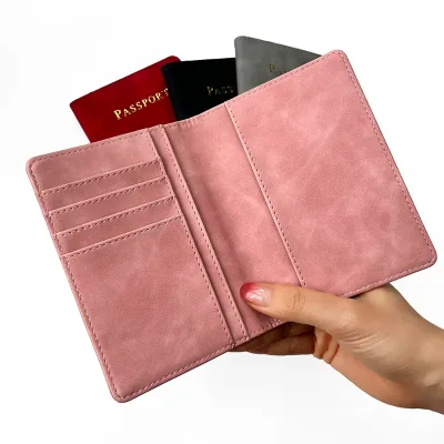 Customize Good Price High Quality PU Passport Holder Smooth Pu Leather Portable Price Document Wallet Passport Holder