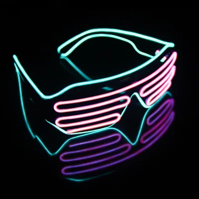 Glow Party El Wire Shutter Neon Rave Glasses Party Supplies Flashing Sunglasses for Masquerade Cosplay Nightclubs Wedding Party