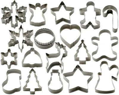 Christmas Cookie Cutters Set Favorite Holiday Shapes Including Gingerbread Man, Star and Snowflake