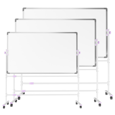 Mobile Whiteboard Double-sided Whiteboard with Wheels School Classroom Teaching Height Adjustable
