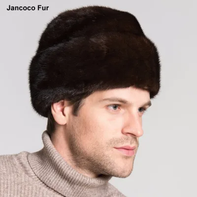 Men's Real Genuine Mink Fur Hats High Quality Spring Winter Warm Fashion Caps for Men