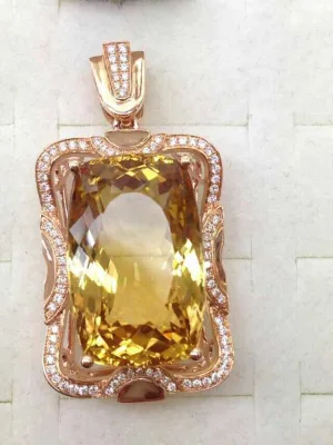 Pave Diamond Gemstone Pendant