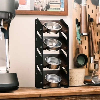 Metal Coffee Portafilter and Tamper Holder Rack 51/53/58mm Storage Bar Counter Tool Organizer