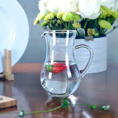Wholesale Handmade High-Flint Glass Jug Pitcher 500ml Portable Reusable for Juice Water and Milk