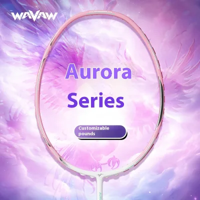Aurora High Pound Badminton Racket Customized Ultra Light Balanced Blade with PU Grip Official Flagship Store's Genuine Goods