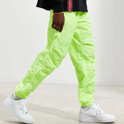 Custom logo Fashion Leg Opening  Adjustable Drawstring Track Pants Sweatpants Nylon Joggers Pants