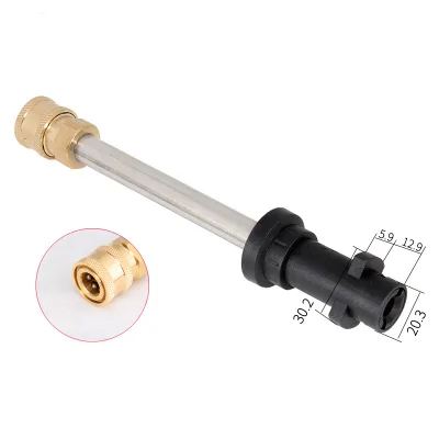 Professional Lingzhen LZ-G02 Silver+Gold Snow Foam Lance 1/4 Quick Connect Washer Wand Stainless Steel Extension Bar Cleaning