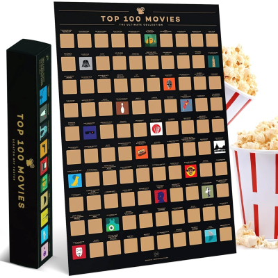 Top 100 Movies Scratch Off Poster With Unique Illustrations A2 Size  Movie Bucket List Gift for Film Enthusiasts
