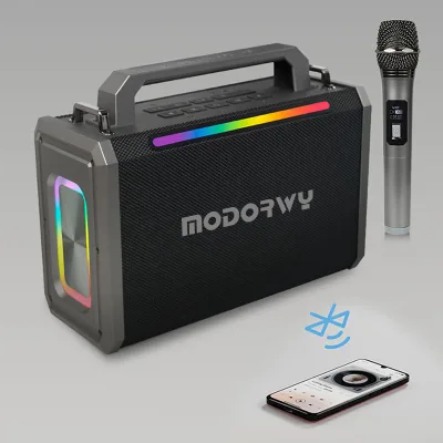 Portable Plastic for 5.3 Speaker 40W Peak Power RGB Lights IPX Outdoor Wireless Karaoke with Mic TWS Surround Sound