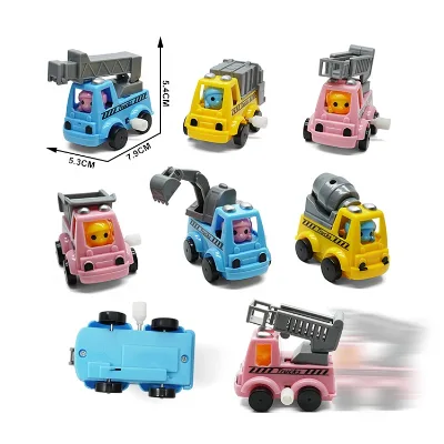 Wholesale Engineering Vehicle Plastic Wind up Clockwork Car Toys for Kids