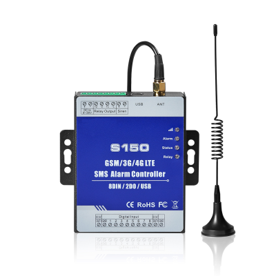 Automatic Monitoring Cellular S150 GSM/4GLTE SMS Alarm Controller 8DIN/2DO/USB for River Monitoring and Flood Control