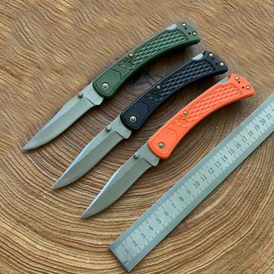 110 Nylon Fibre Handle Tactical Folding Knife Drop Point Blade Camping Edc Self Defense Pocket Knife