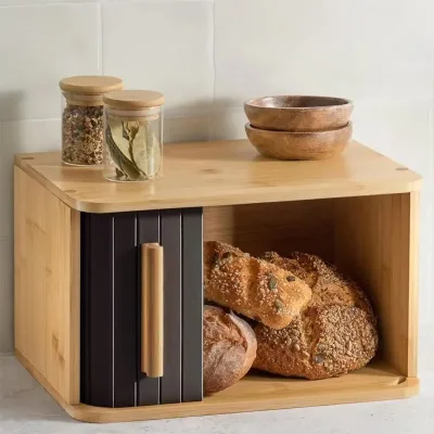 Customized Eco-Friendly Bamboo Bread Box Kitchen Storage for Fresh Food Preservation Home Use