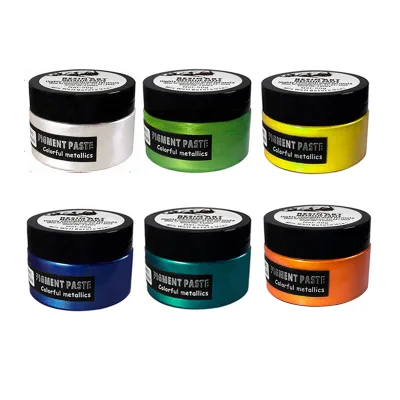 6 Colors 50g Each Metallic Epoxy Paste Set High Gloss Shiny Resin Pigment for DIY Craft Jewelry Decoration Making