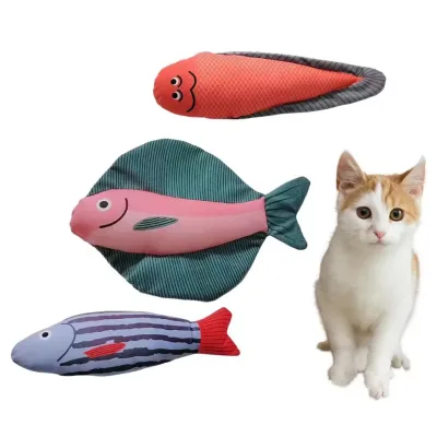 2025 Cheap Funny Small Pillow Pet Cat Plush Toy Canvas Chewing Toys Wholesale