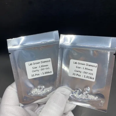 Small-sized Lab-grown Diamond, Round, 1.9mm, White, 1 Carat, at a Discounted Price.