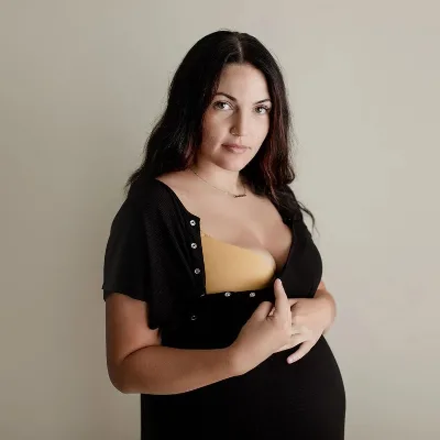 Pregnant Women's Dress Modal & Spandex Material Breastfeeding Opening Snap Buttons Sleepwear
