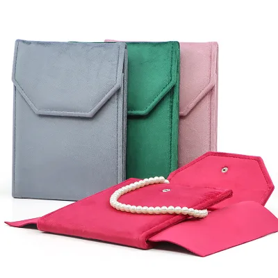 Customized Double Sided Velvet Necklace Jewelry Box Luxury Jewelry Display Jewelry Packaging Bag